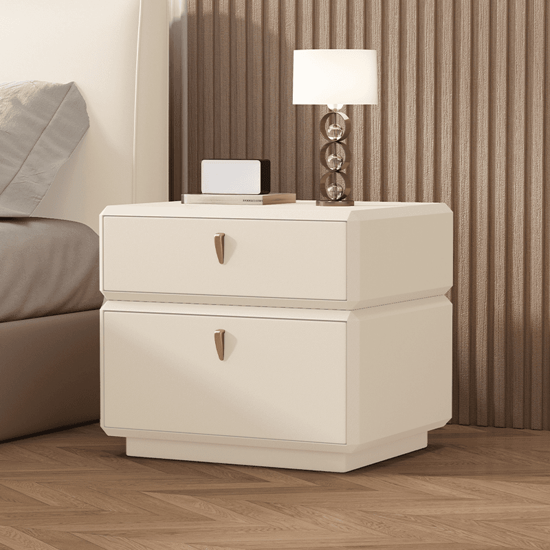 Organic Modern 2 Tiers Nightstand With Drawer Organization in Pleather thumbnail 6