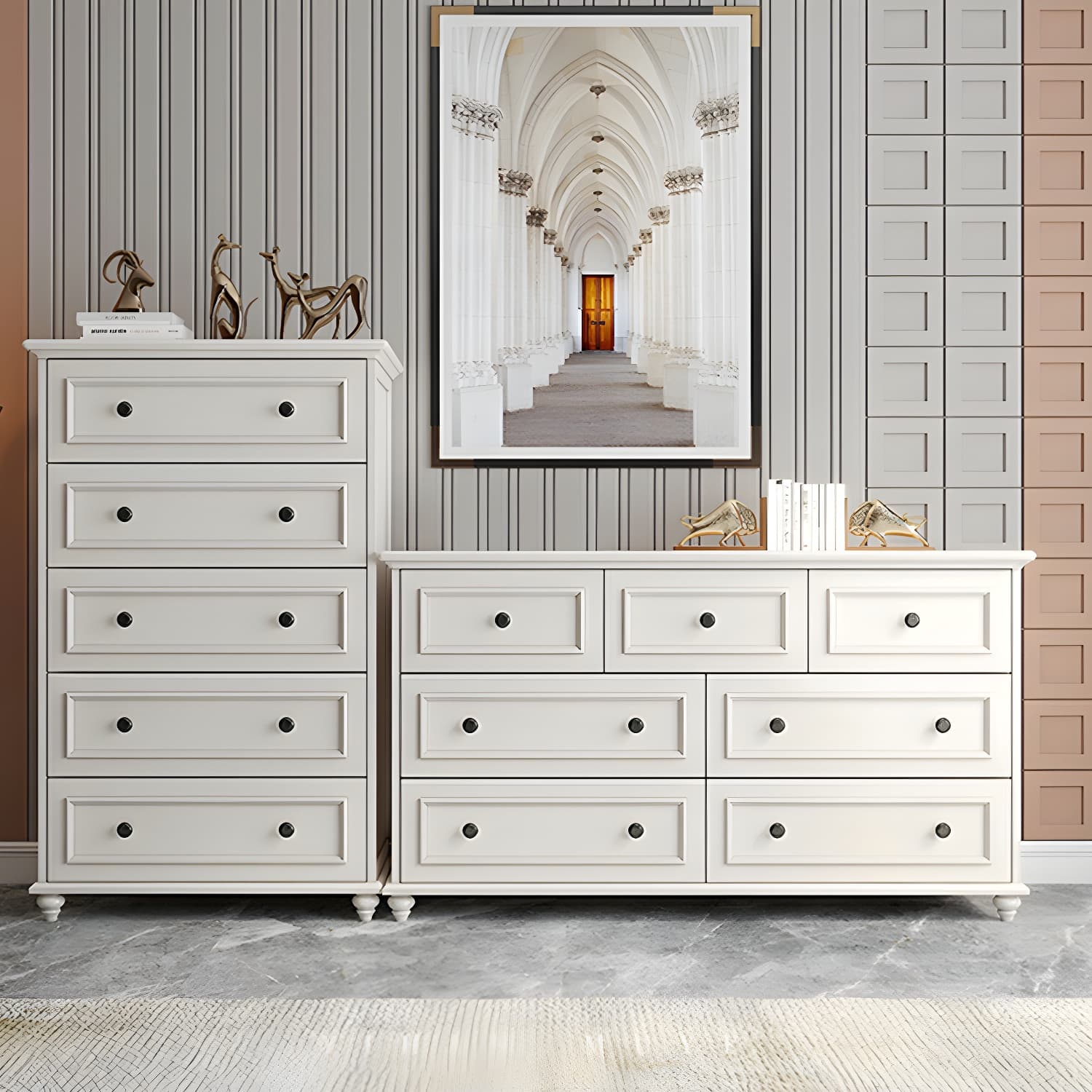 Solid Wood and Soft-Close Drawers Modern Chest with Wood Top