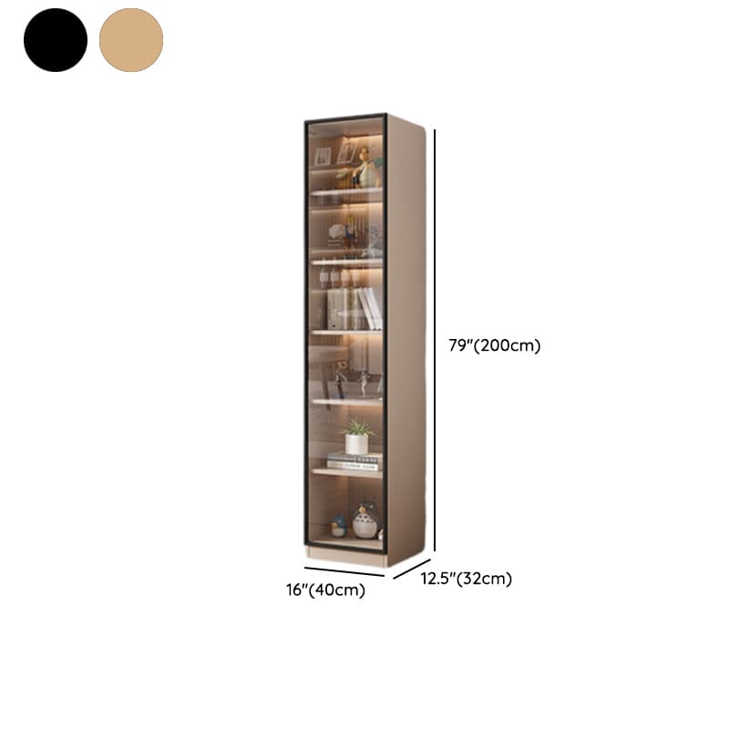 Simple Rectangular Standalone Accent Cabinet with Closet, Laminate Countertop, Glazed Door, and Sand Top thumbnail 15