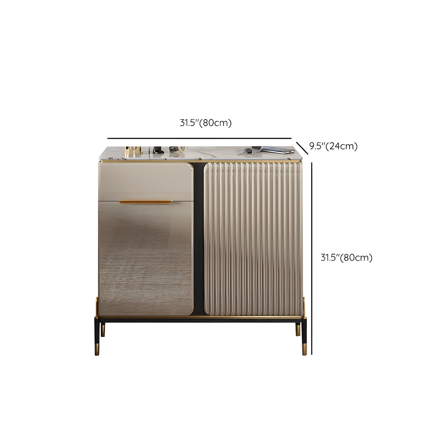 Stone Buffet Sideboard Glam Adjustable Shelves Buffet Credenza with Drawers and Cabinets thumbnail 19