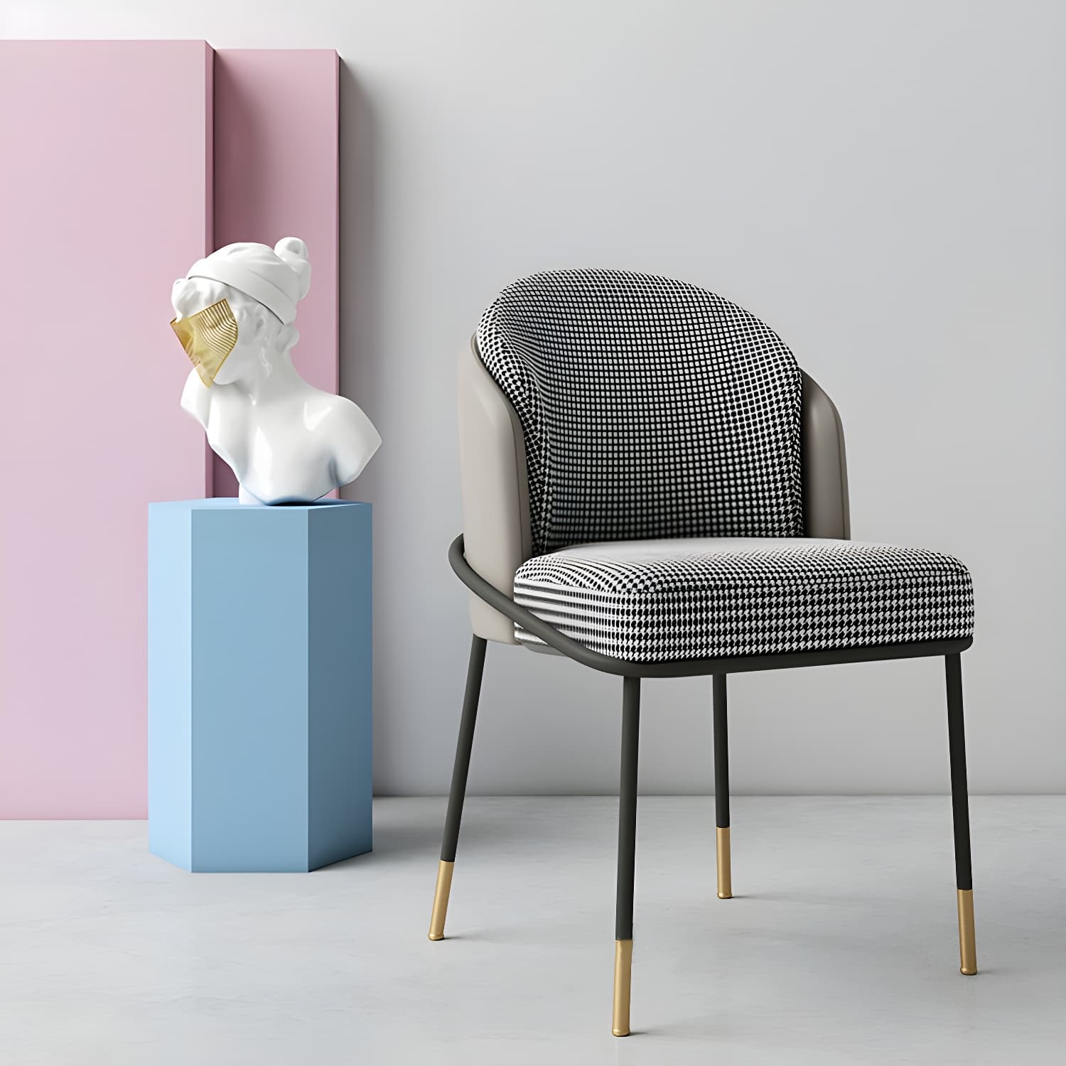 Glam Low-Back Upholstered Chair with Sleek Black Metal Legs for Kitchen & Dining thumbnail 20