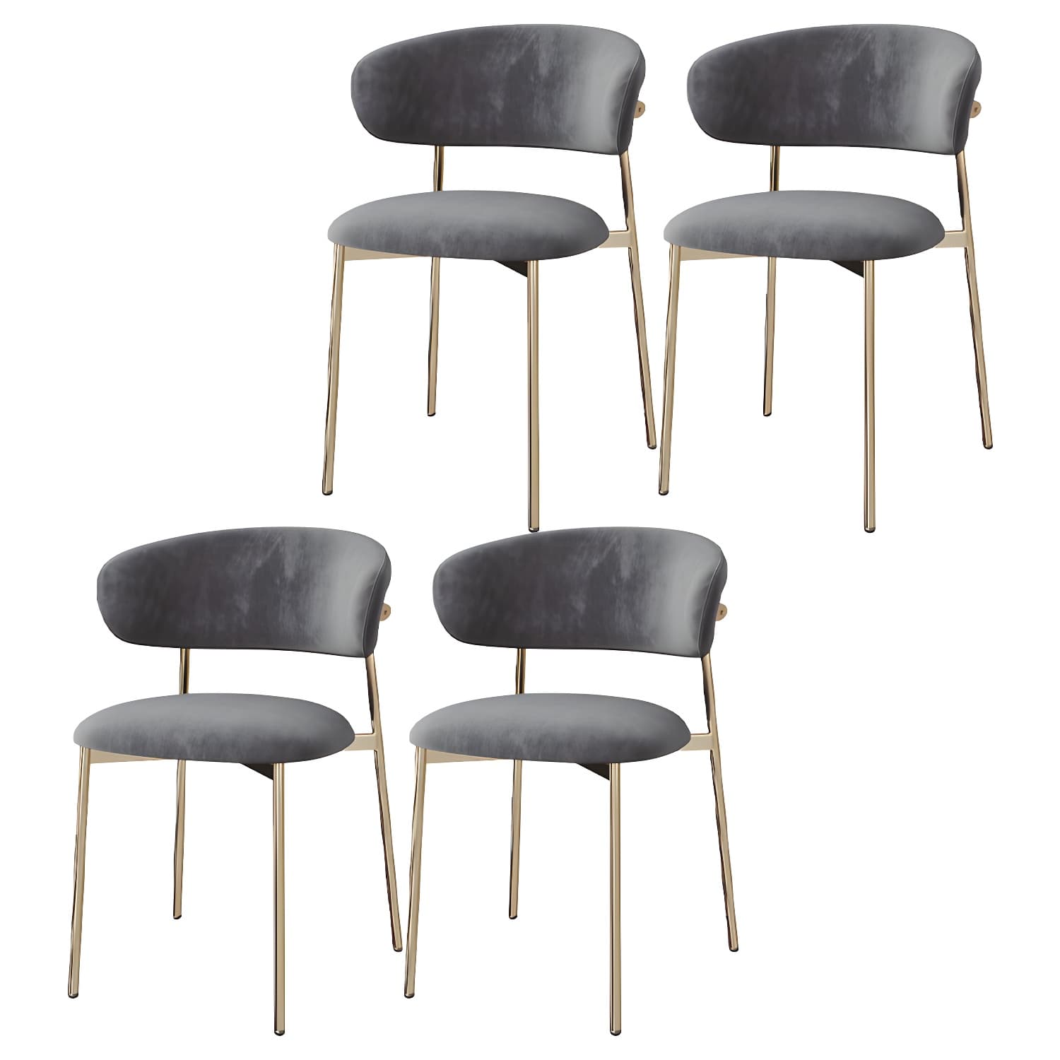 Restaurant Scandinavian Upholstered Side Chair Matte Finish Open Back Dining Chair thumbnail 3