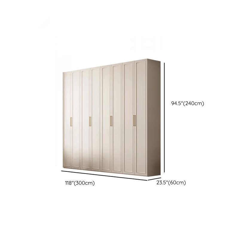 White Casual Wood Independent Armoire Cabinet with Compartments, Soft Close Door, and Interior Shelves thumbnail 30