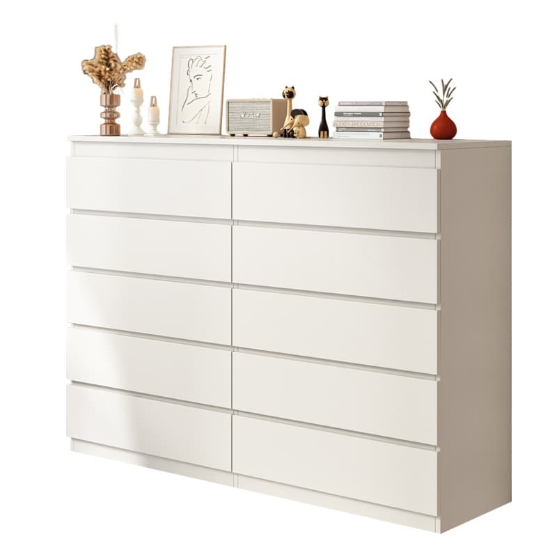 Art Deco White Bleached Wood Vertical/Horizontal Bachelor Chest with Chalk 10 Drawers/8 Drawers/4 Drawers