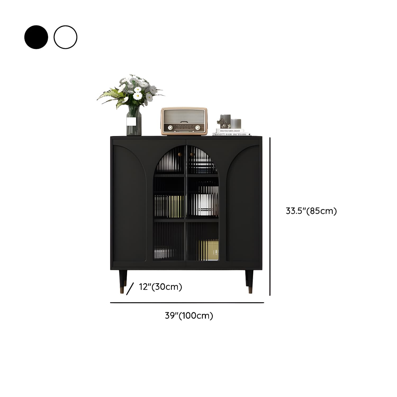 Wooden Modern Glass Door Kitchen Sideboard with Adjustable Shelving thumbnail 14