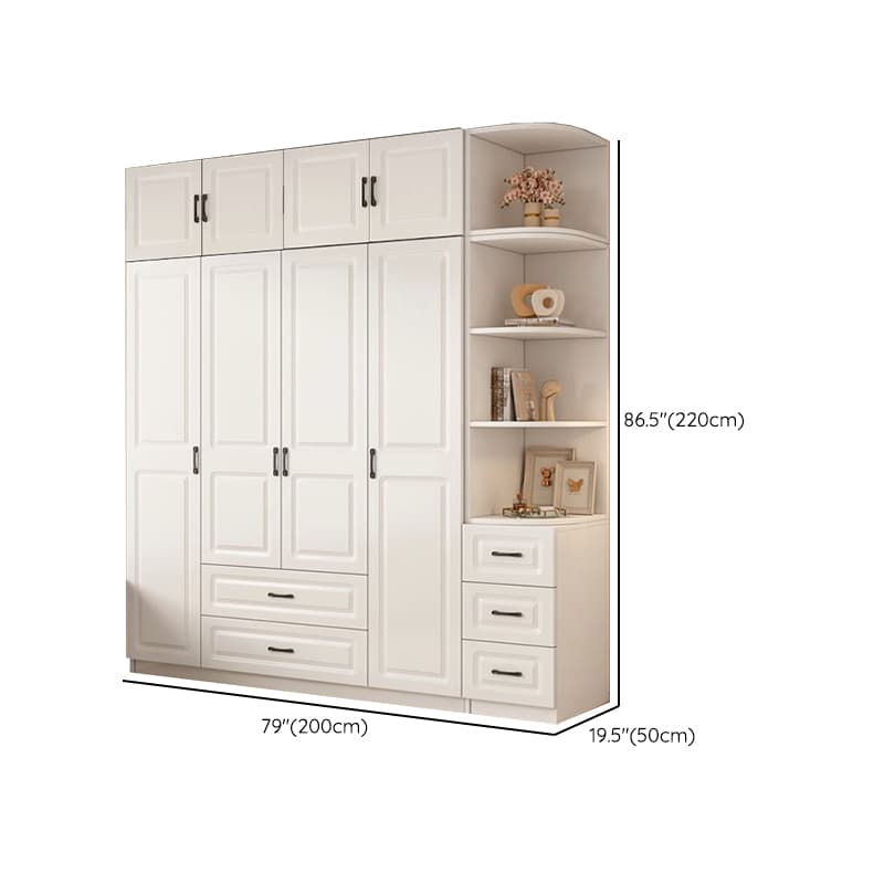 Casual Chalk Timber Wardrobe with Soft Close Drawer and Door, Interior Shelves, Hanging Rod thumbnail 38