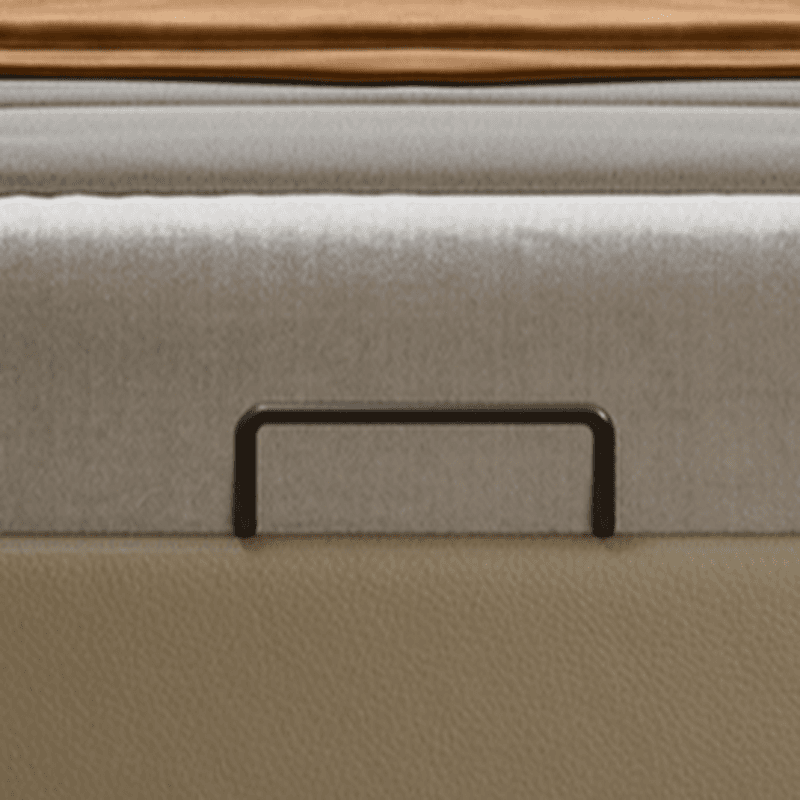 Light Gray Storage Included Panel Bed with 3 Storage Boxes, Natural Wood Frame, and Sponge Upholstery thumbnail 6