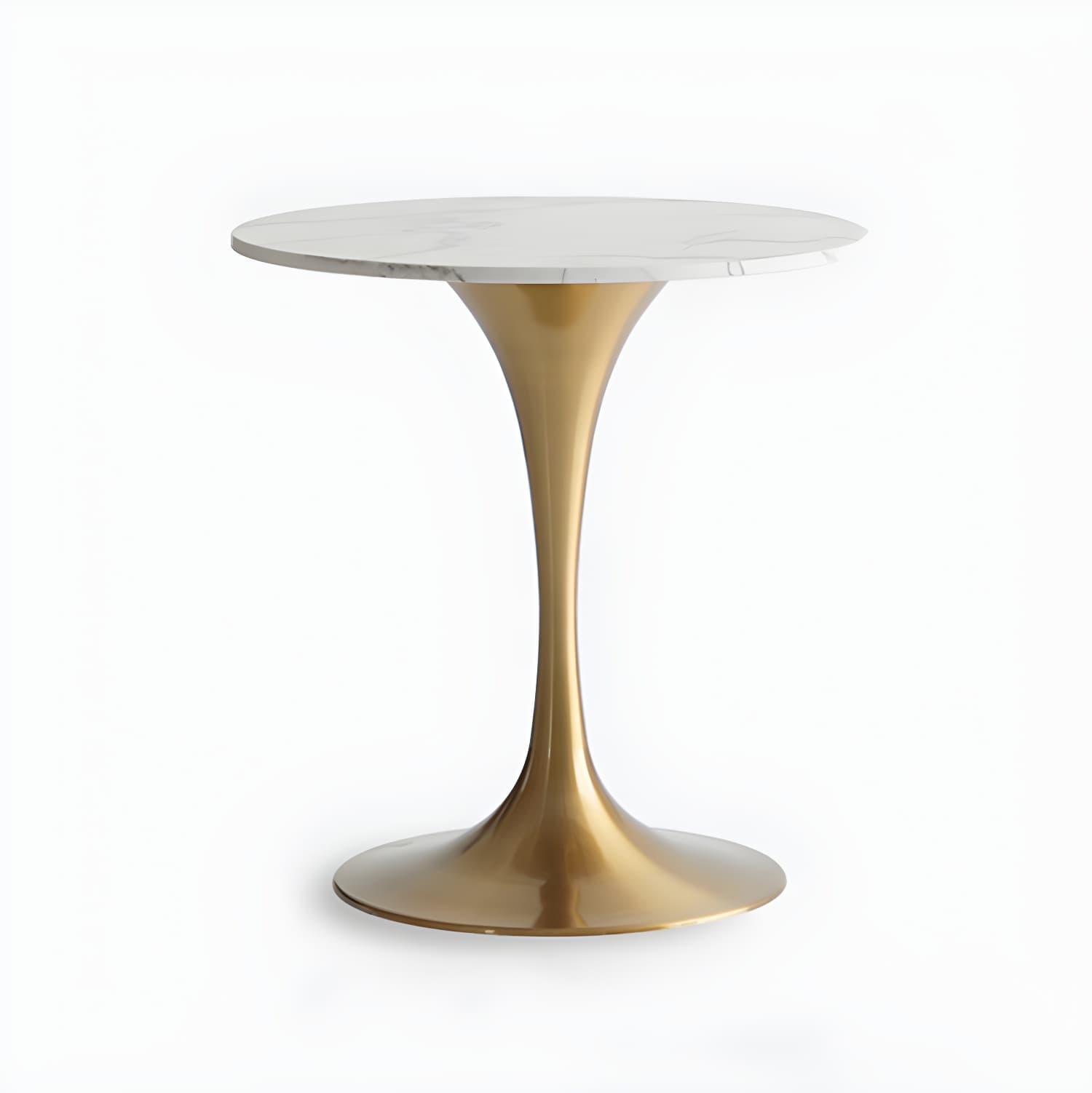Metal Modern Round Dining Table Marble Top Indoor Table with Tulip Base thumbnail 5