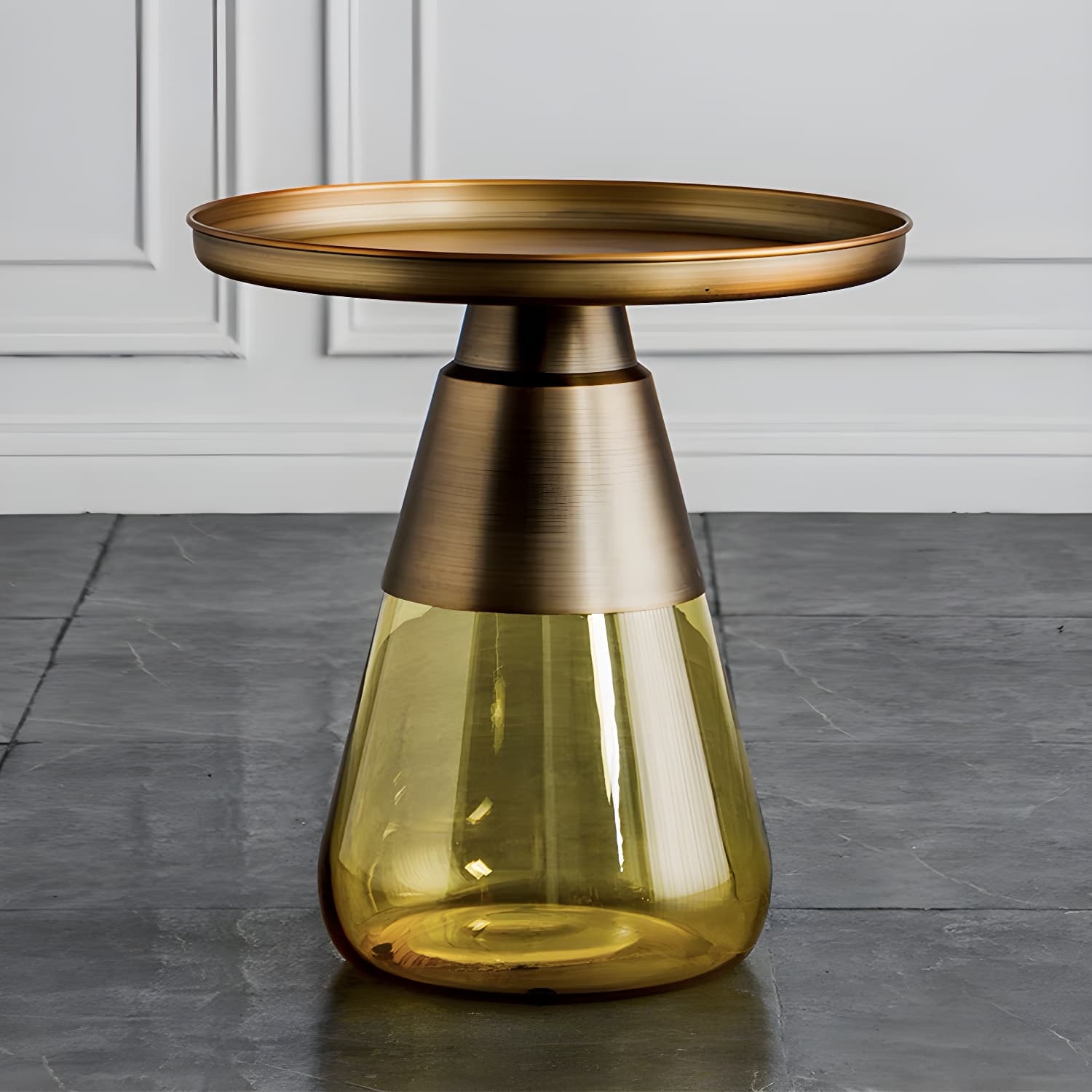 Mid-Century Modern Pedestal Glass Round Storage Single Coffee Table thumbnail 17