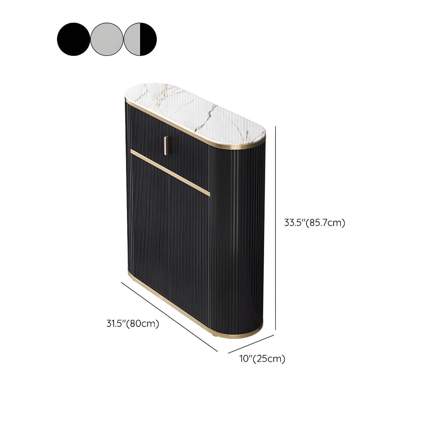 Glam Style Stone Top Sideboard Engineered Wood Side Board for Living Room thumbnail 14