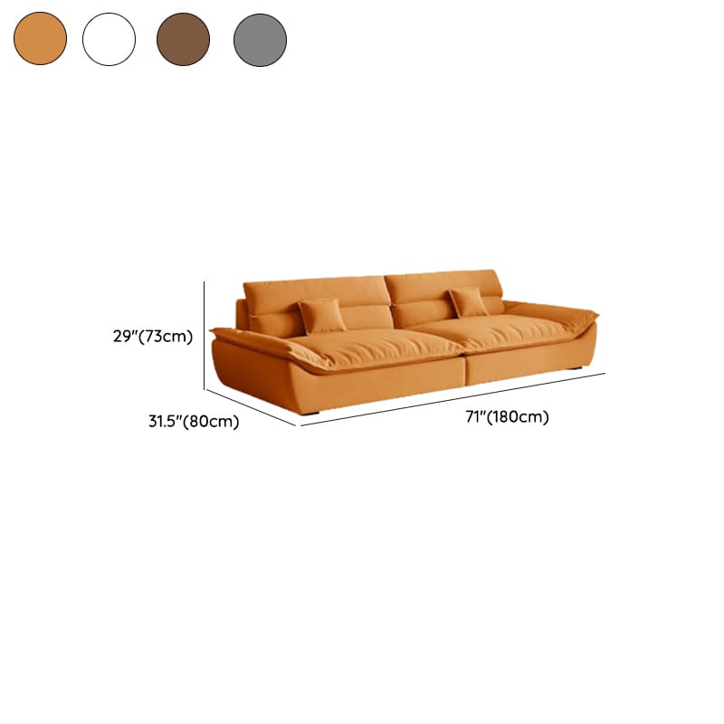 Modish Solid Color Stain Resistant Standard Sofa in Light Gray/Mocha/Off-White, 2-seater with 2 Pillows thumbnail 19