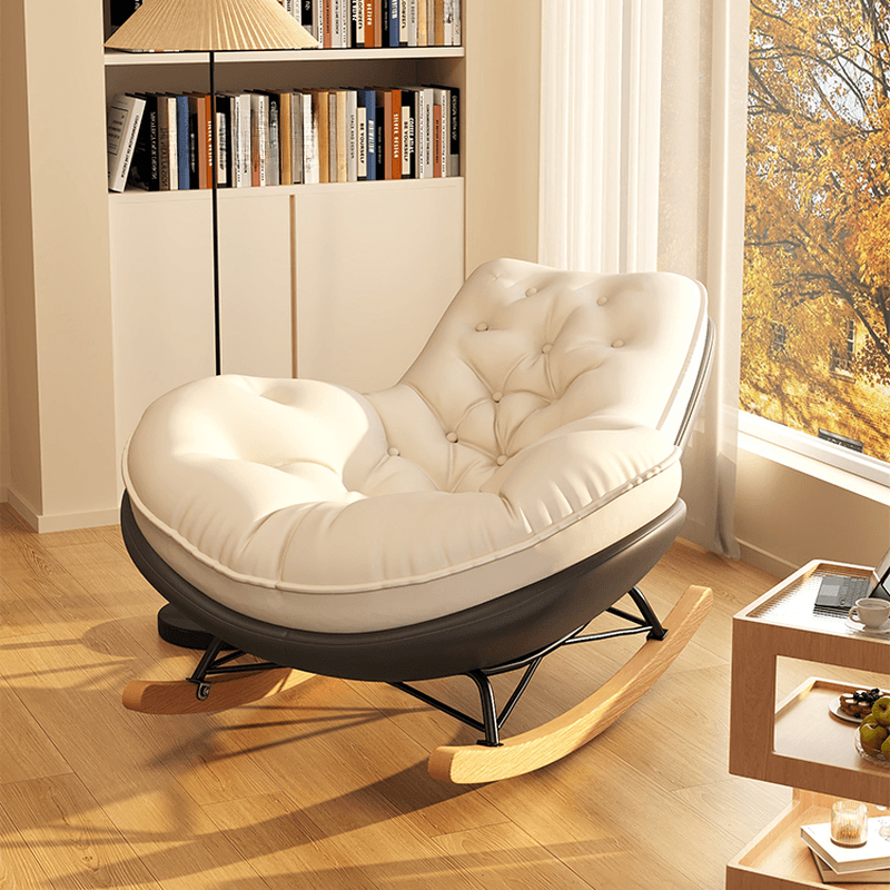 Art Deco Alloy Rocking Chair with Water Proof Upholstery and Flared Arm - image 5