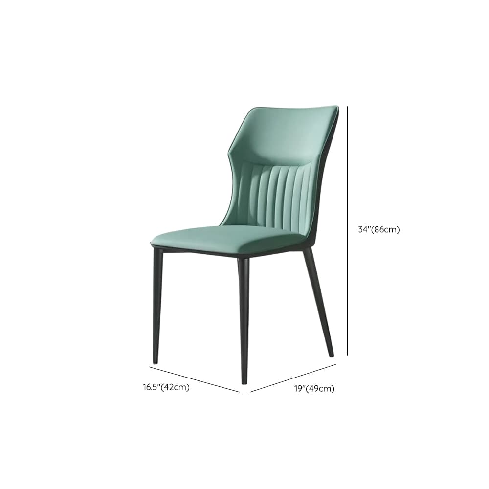 Minimalist Side Chair with Closed Back, Padded Upholstery, and Ink Metal Legs thumbnail 15