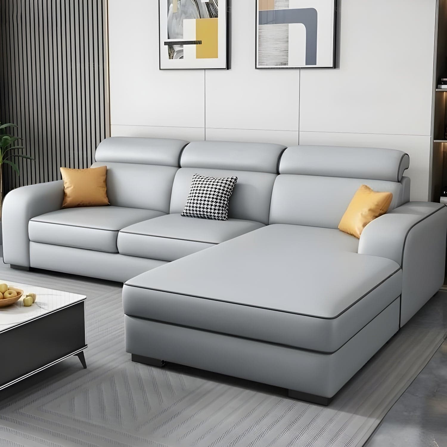Contemporary Sectional Sofa with Adjustable Pillow and Scratch Resistant Upholstery thumbnail 6