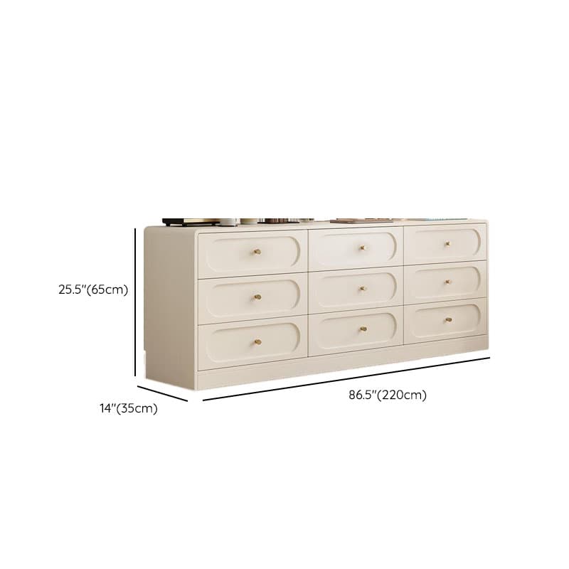 Chalk Casual Composite Wood Console Dresser with 9/6 Drawers in Horizontal Design thumbnail 28