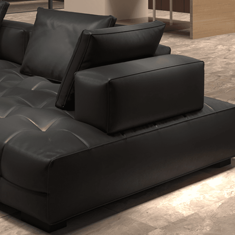 L-Shape Dark Upholstery Corner Sectional, Seats 5 with Button-tufted Design thumbnail 5