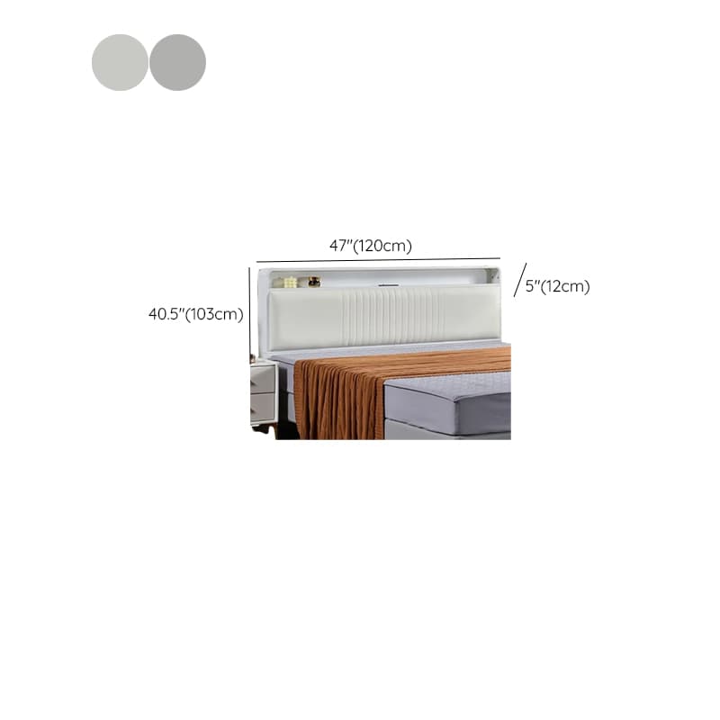 Simplistic Panel Headboard with Shelves, Rectangular Shape for Twin/Full/Twin XL Bed, Featuring Sponge Upholstery, Illumination Light, and Standard Height thumbnail 22