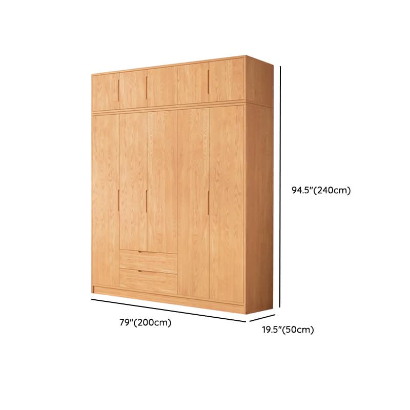 Wood Color Nordic Unfixed Wardrobe Closet thumbnail 35