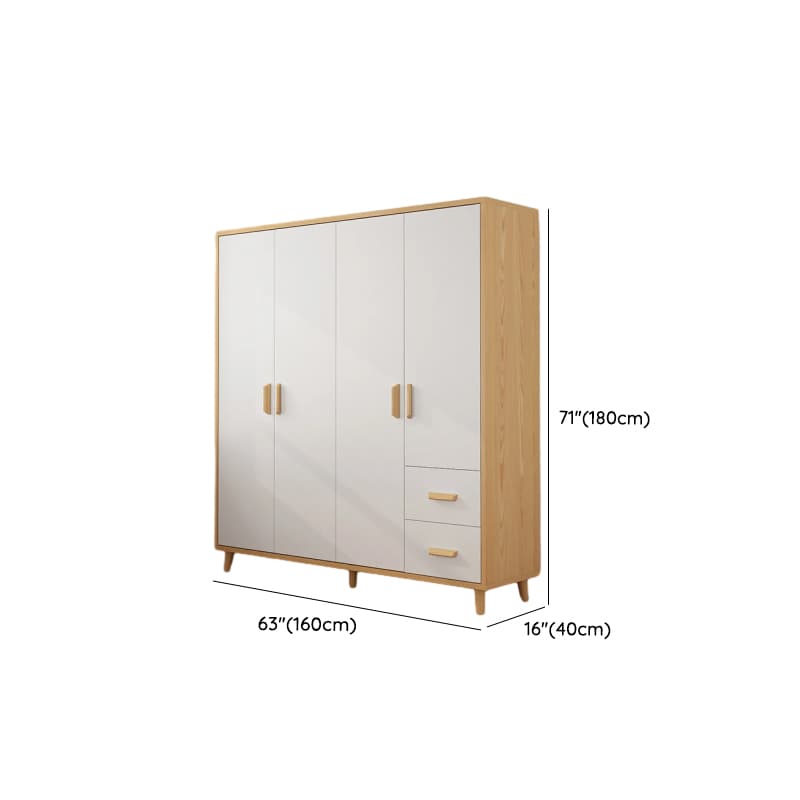Natural Finish Self-supporting 2-Drawer Wardrobe in Solid and Manufactured Wood thumbnail 24