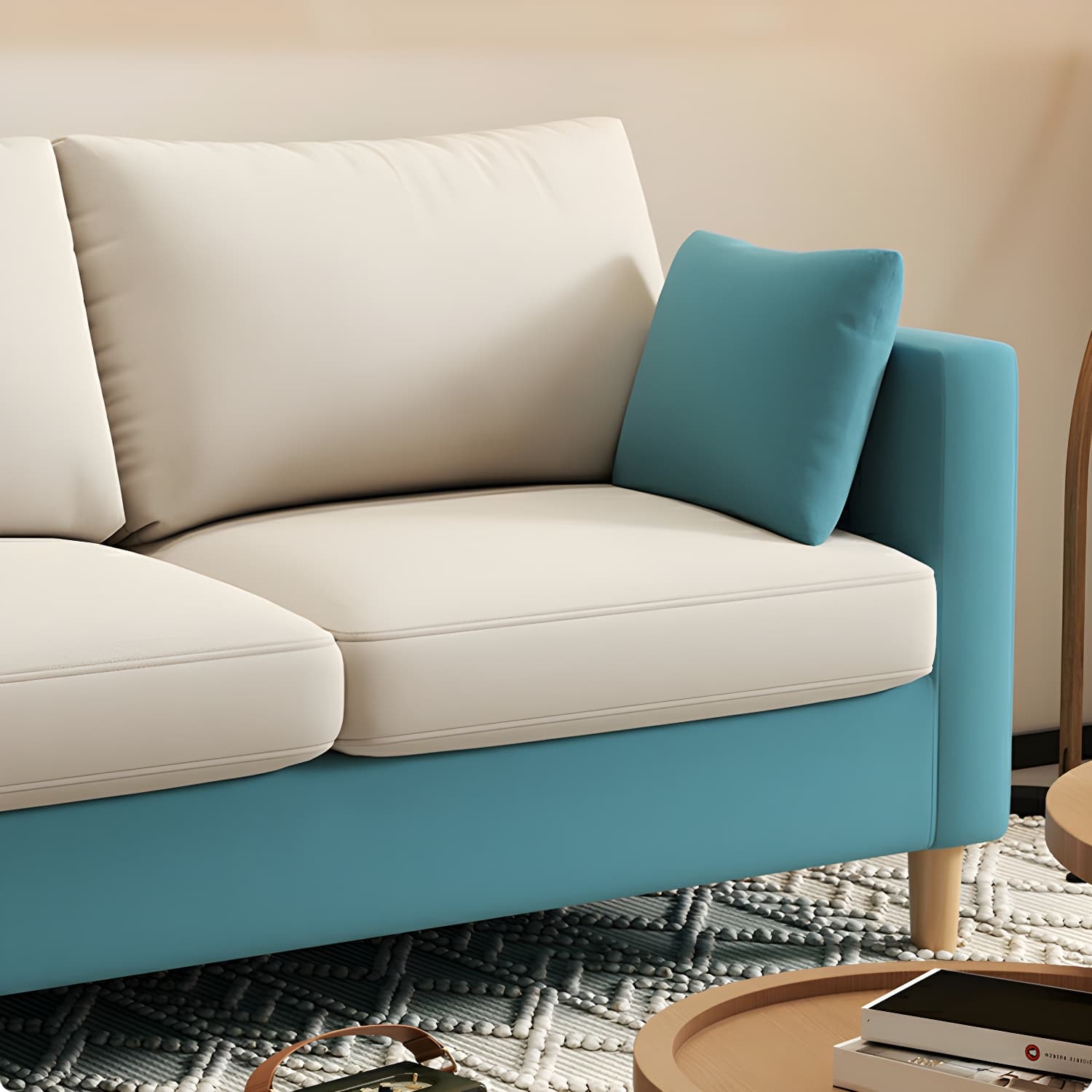 Contemporary Square Arm Loveseat with Machine Washable Cover and Pillows thumbnail 19
