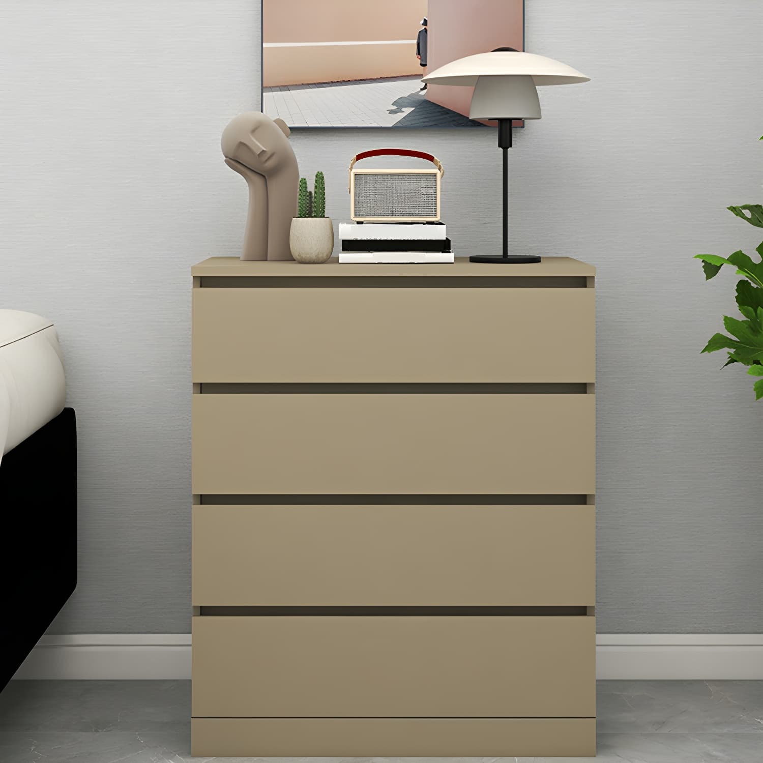 Contemporary Narrow Wood Dresser with Drawers for Living Room