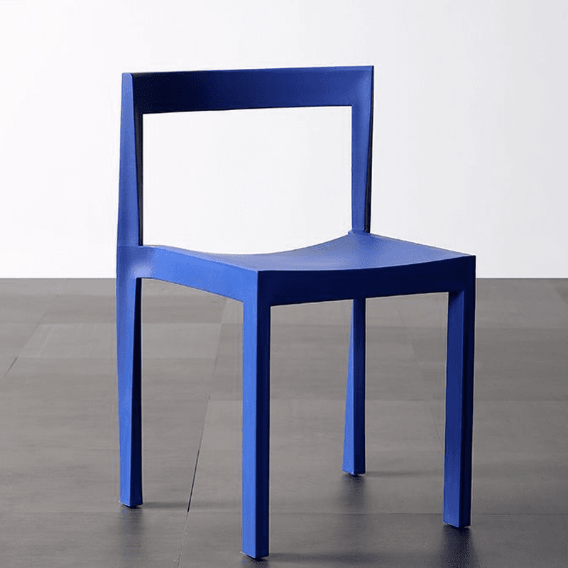 Simplistic Side Chair with Cerulean/Olive Green/Crimson Polymer Legs and Stackable Uncovered Back thumbnail 2