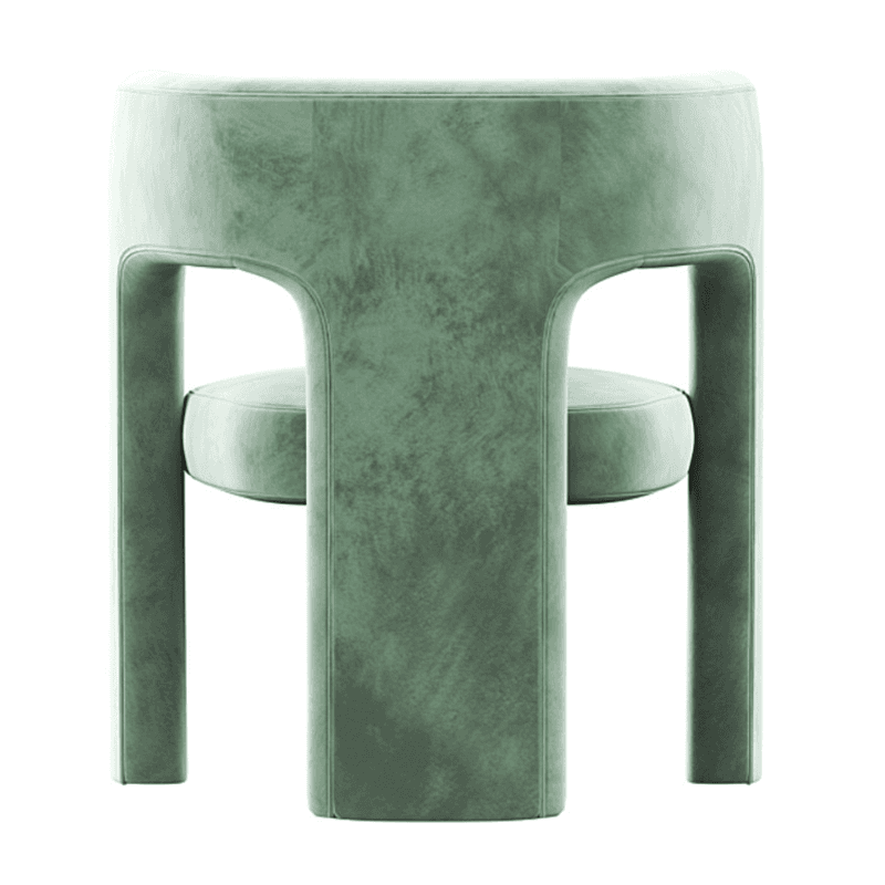 Soft-pile Fabric Upholstered Secure Outlined Arm Chair with Curved Back and Dark Blue/Light Green/Blush Legs in a Nordic Style thumbnail 16