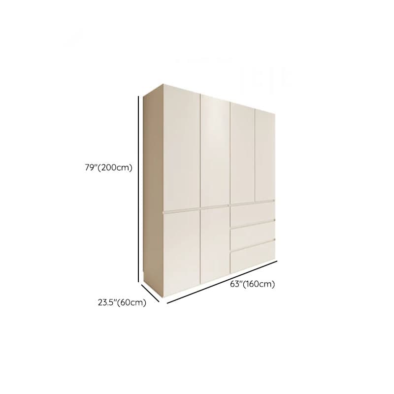Beige Manufactured Wood Independent Wardrobe Closet with Soft Close Drawer, Soft Close Door, Interior Shelves, and Articulated Mechanism thumbnail 8