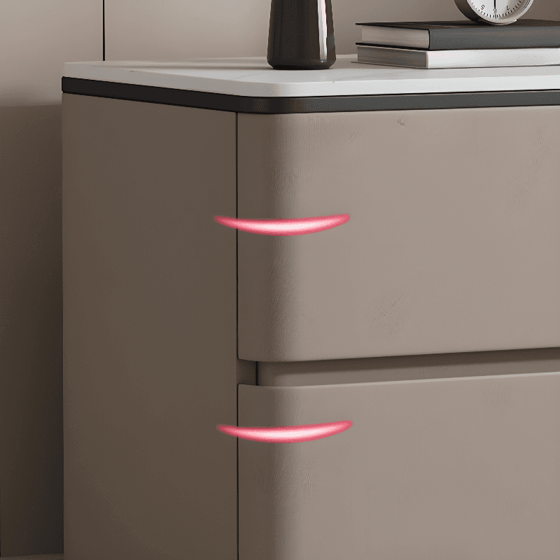 Organic Modern Nightstand With Drawer Organization, 2 Drawers, and Stone Countertop thumbnail 12