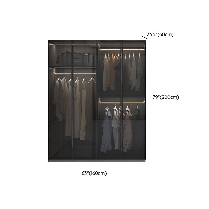 Midnight Black Unattached Lumber Armoire Cabinet with Soft Close Door, Interior Shelves, Clothing Rod and Soft Close Drawer thumbnail 10