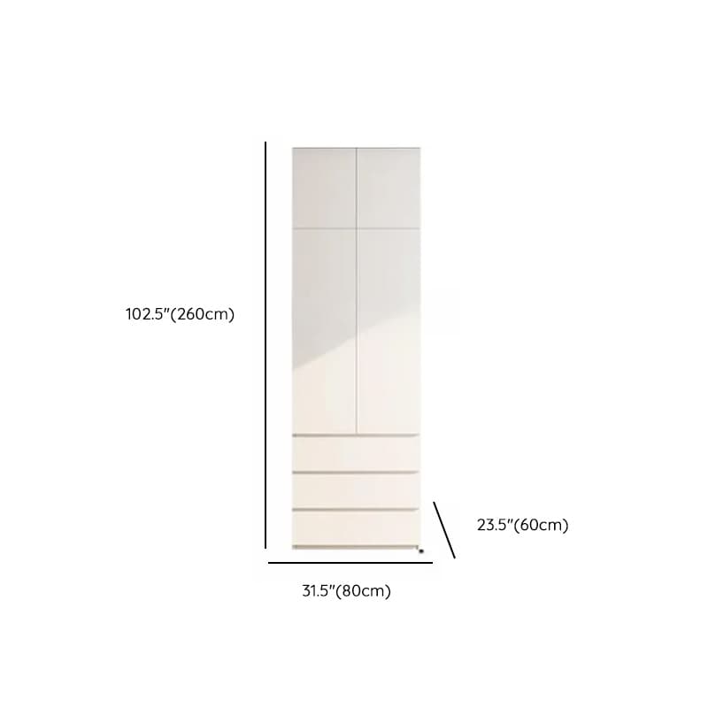 Minimalist Chalk Wooden Cabinet Armoire with Soft Close Drawer, Soft Close Door, Interior Shelves, and Clothing Rod thumbnail 31
