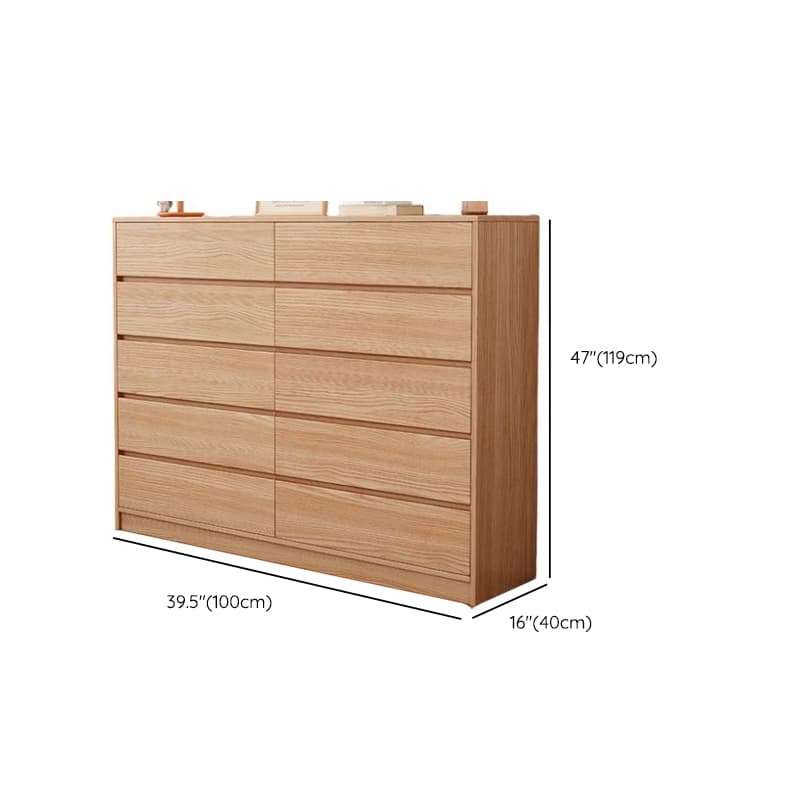Natural Simplistic Natural Wood Double Dresser/Bachelor Chest/Lingerie Chest with 6/8/5 Drawers in Horizontal/Vertical Orientation thumbnail 20