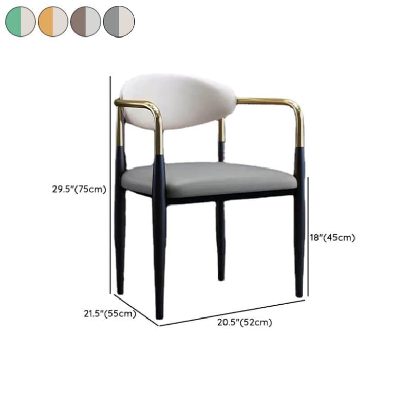 Faux Leather/Velour Upholstered Arm Chair with Arms and Black Legs in a Casual Style thumbnail 16