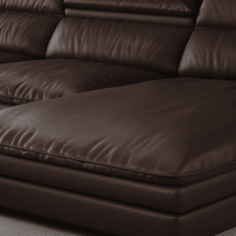 L-Shape Leather Sofa Recliner in White/Espresso/Beige with Right Hand Facing Orientation thumbnail 15