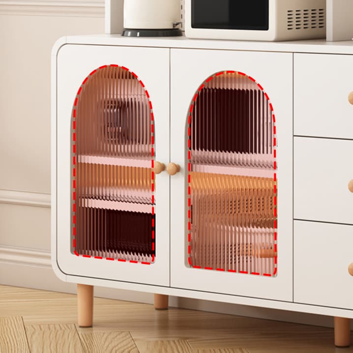 Scandinavian Wood Sideboard Cabinet with Adjustable Shelves and Glass Doors - 40cm Width thumbnail 10