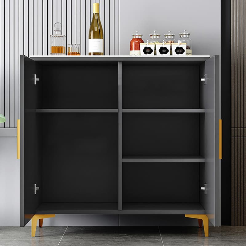 Wood Sideboard/Credenza 35 Inches Wide Glam Style, No Drawers, 2-Door Cabinet thumbnail 9