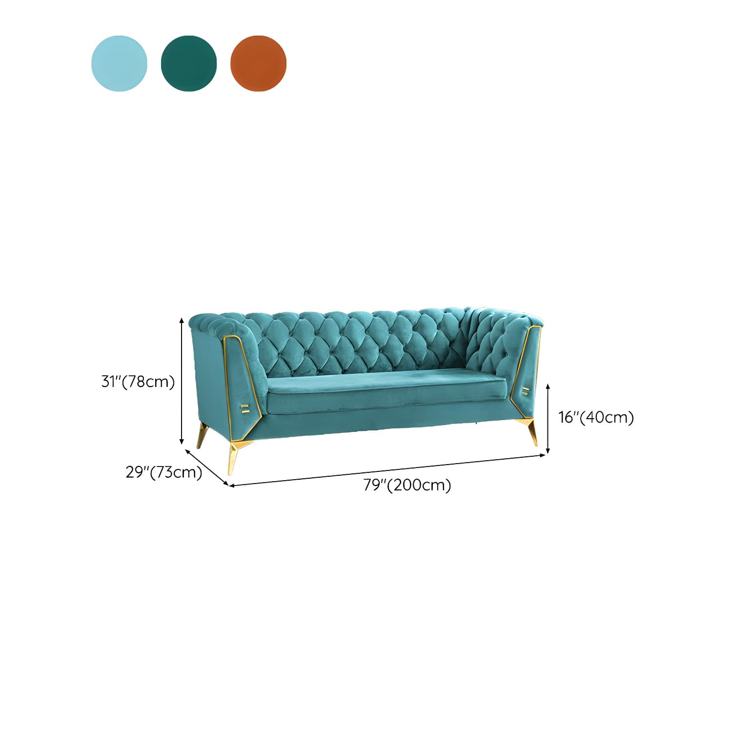 Glam Wood Frame Standard Sofa with Tuxedo Arms in Solid Color thumbnail 26