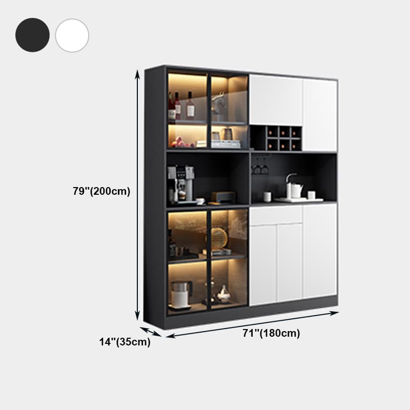 Wood Living Room Sideboard Cabinet Modern Credenza with Storage and Glass Door thumbnail 22