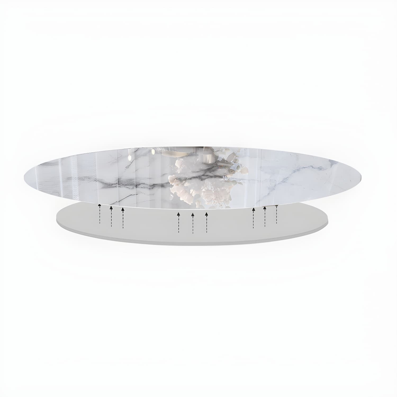 1/5/7/9 Pcs Dining Set with Round Marble Table and Padded Chairs thumbnail 9