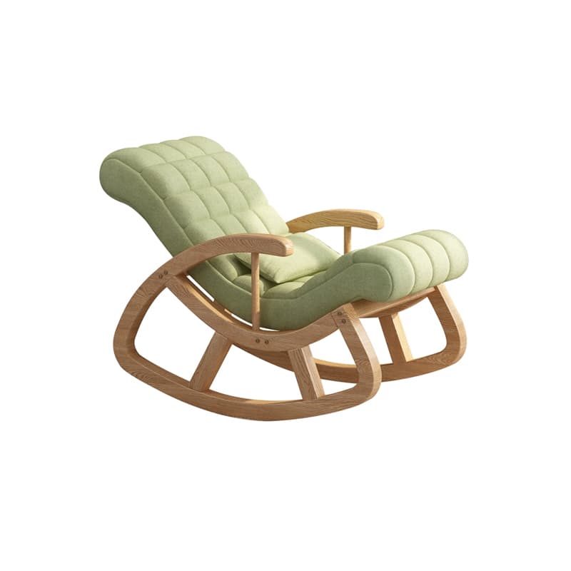 Stylish Contemporary Fabric Rocking Chair with Natural Wood Legs thumbnail 15