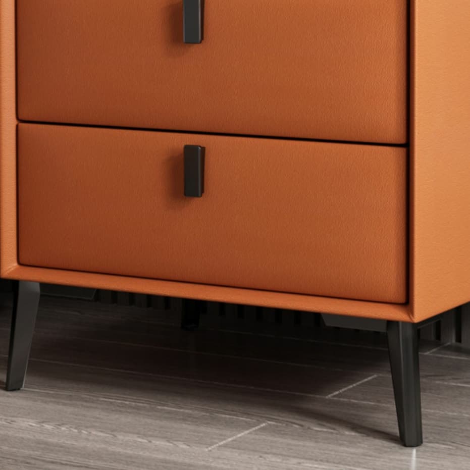 Contemporary 4 Legs Storage Drawer Nightstand with Black Handles for Bedroom thumbnail 24