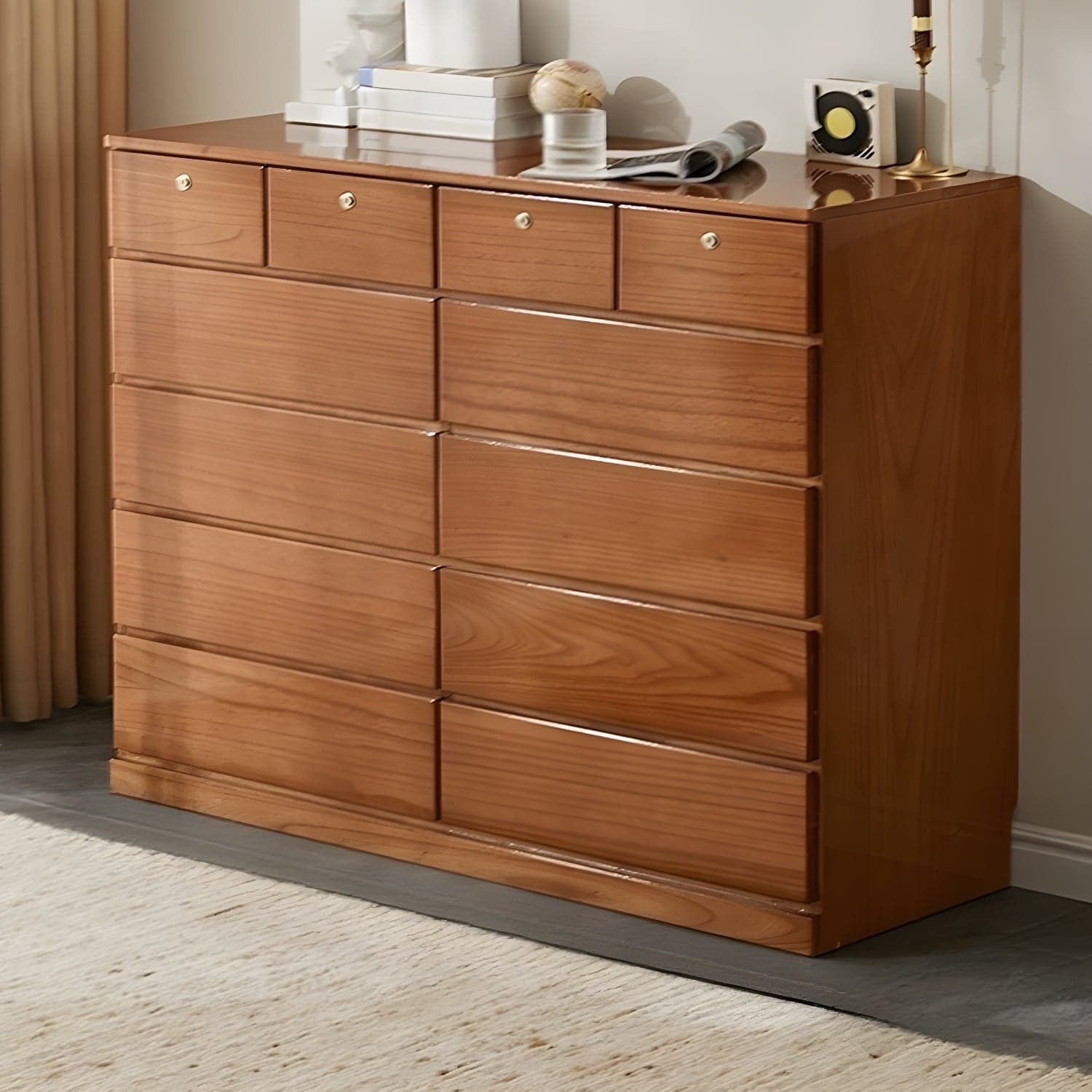 Elegant Medium Wood Scandinavian Dresser with Self-Close Drawers thumbnail 3