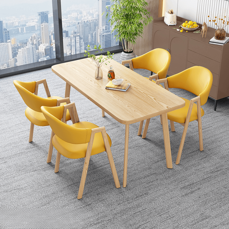 Casual Dining Table Set with Natural Wood Finish, Reclaimed Wood Top, and Seating for 4 Chairs thumbnail 15