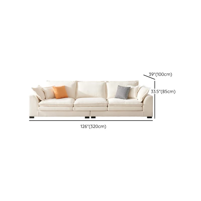 Minimalist Straight/L-Shape Horizontal/Right Sofa Couch /Sofa Chaise in Cream with Concealed Support thumbnail 20