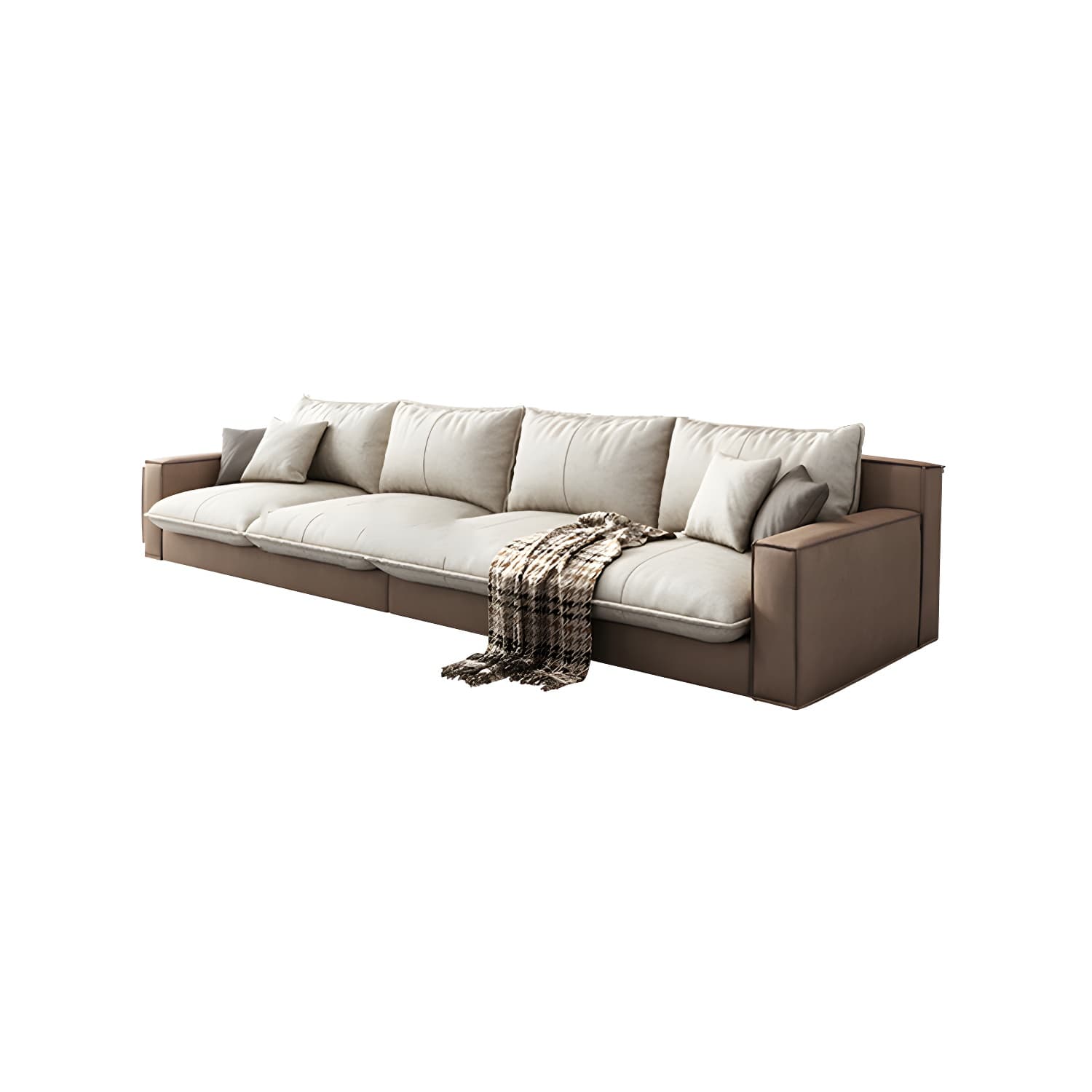 Assembled Living Room Square Arm Modular Contemporary Sofa & Chaise thumbnail 7