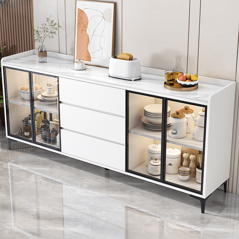 Standard/Narrow/Wide Oven Cabinet with 3 Drawers, Cupboard, Cabinets Storage, Sintered Stone Countertop, Glass-panel Door, and Flexible Shelf thumbnail 7