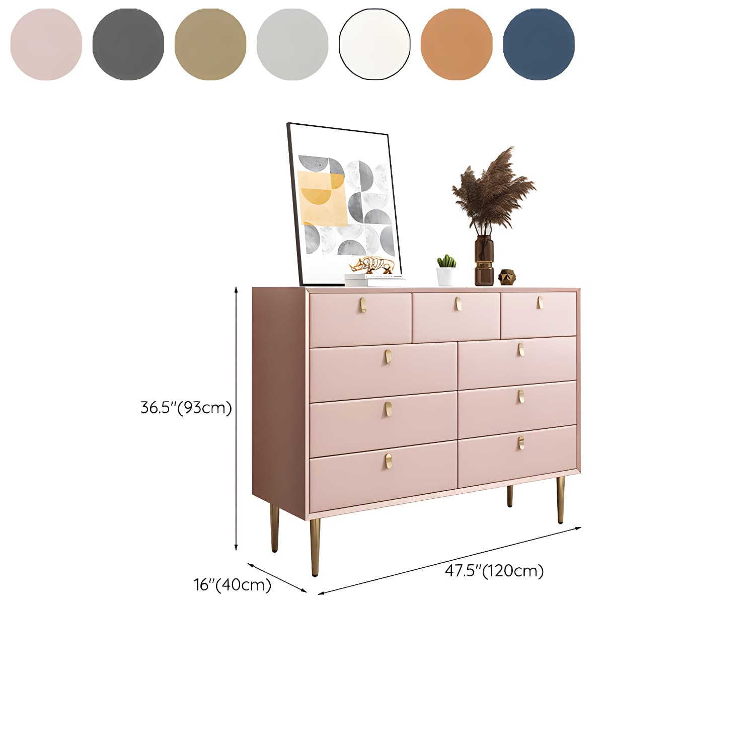 15.6-inch W Storage Chest Classic Glam Dresser with 5/6/7/9 Drawers thumbnail 25