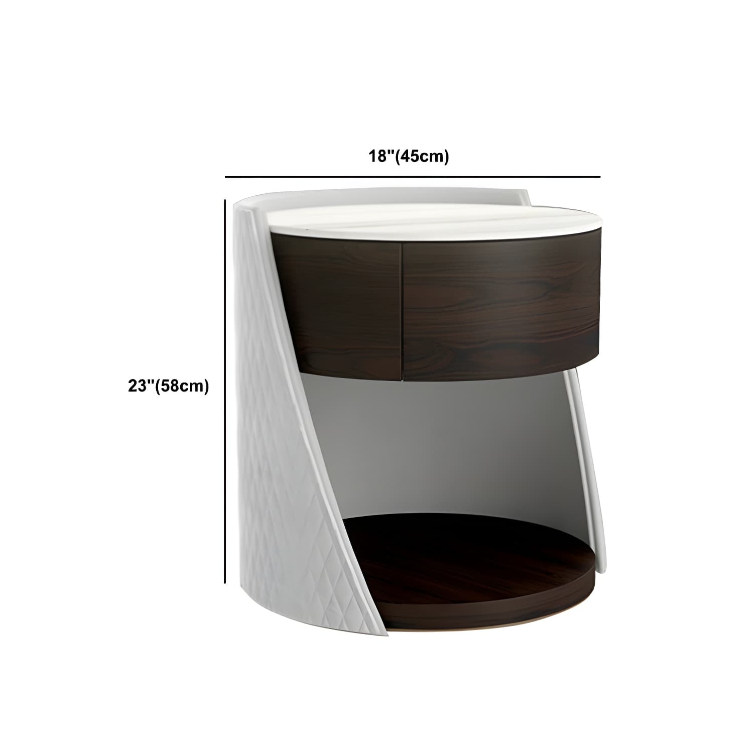 Faux Leather Nightstand 1 - Drawer Nightstand with Wood Accents thumbnail 14