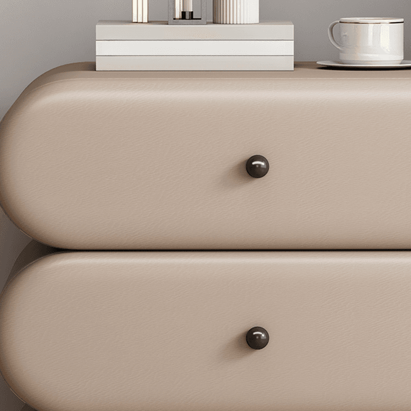 Old School 3-Tier Pleather Countertop Drawer Storage Nightstand thumbnail 10