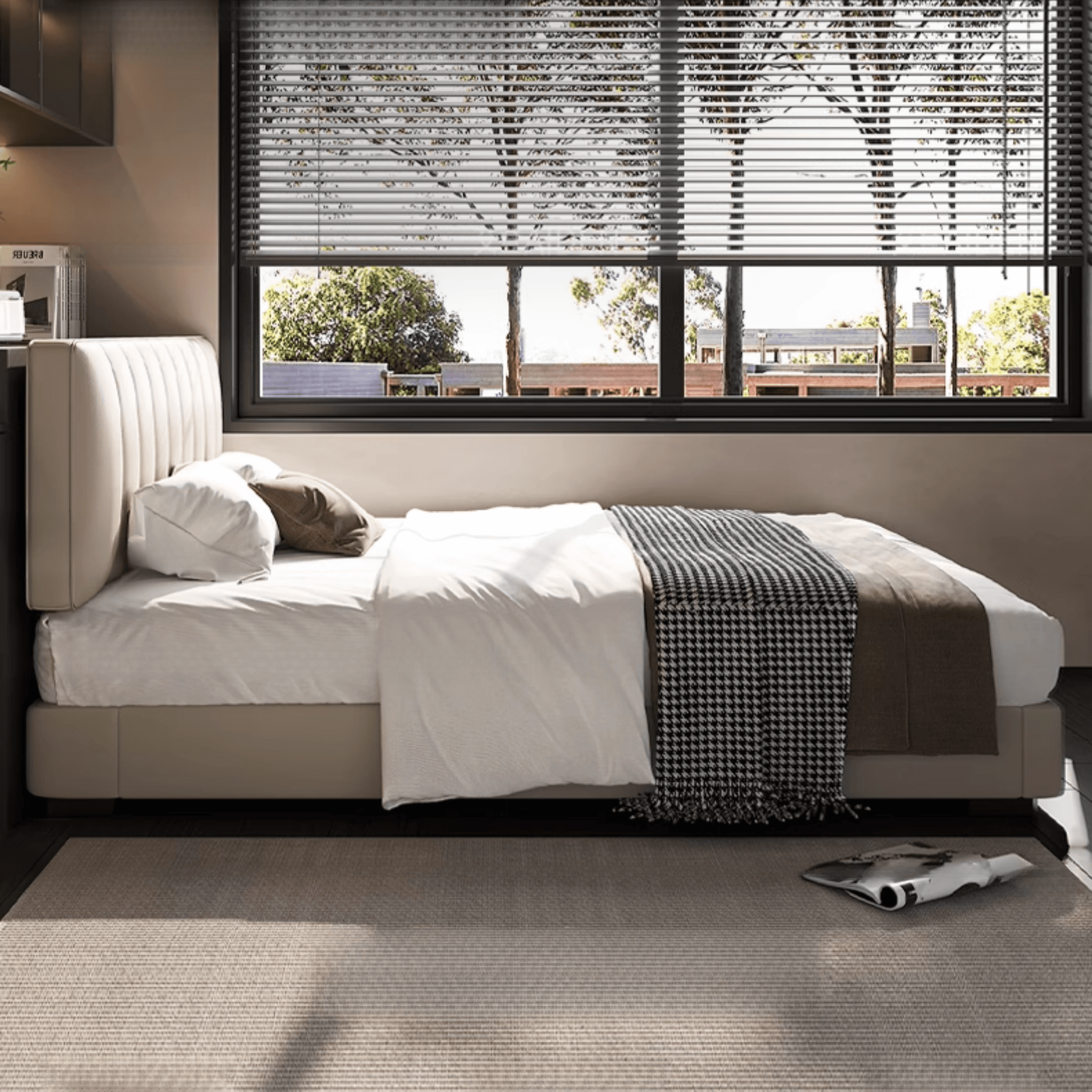 Solid Color Pine Wood Storage Bed with 3 Storage Boxes for Living Room thumbnail 2